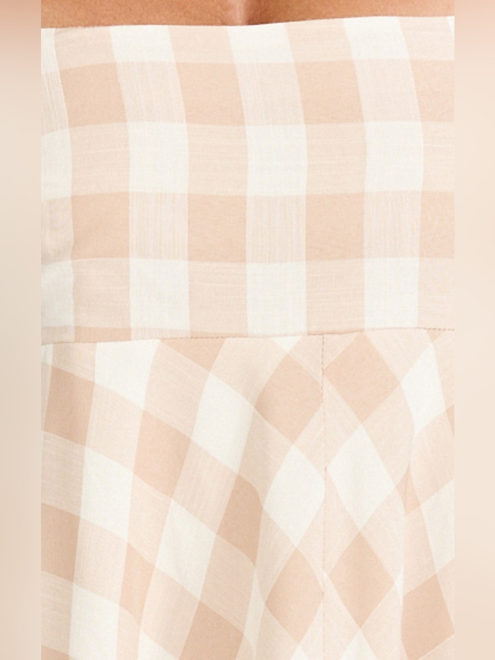 NWT - Showpo Katrien Empire Waist Maxi Dress In Beige / White Checker - Size 10 - Picture 5 of 9